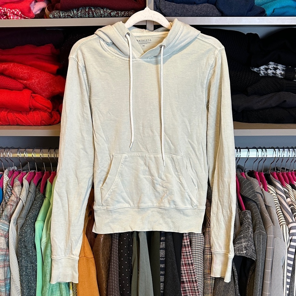 Athleta sage long sleeve kangaroo pocket lightweight hoodie size XS